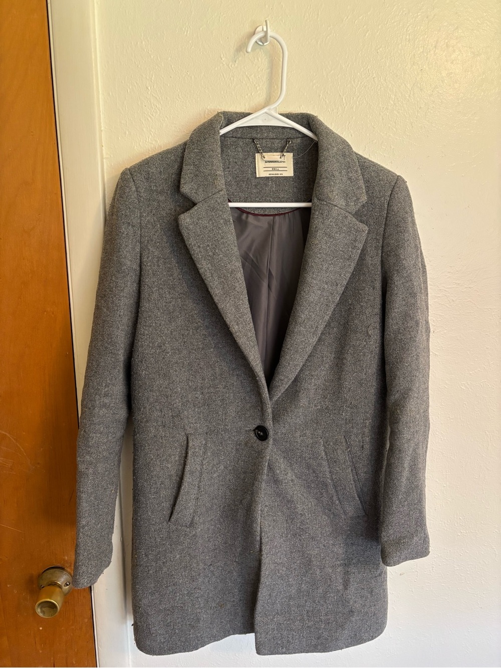 Alcott Gray Single-Button Wool-Blend Pea Coat